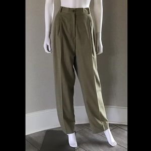 Joseph Abboud Khaki Wool Trousers, Size 12